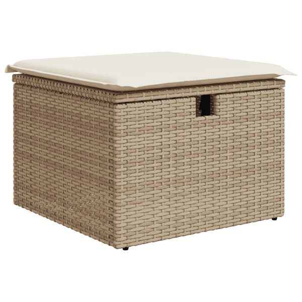 vidaXL 8 Piece Garden Sofa Set with Cushions Beige Poly Rattan