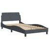vidaXL Bed Frame "Dover" Dark Grey 100x190 cm Velvet