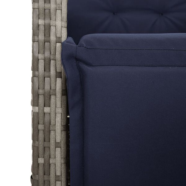 vidaXL 9 Piece Garden Dining Set with Cushions Grey Poly Rattan