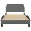 vidaXL Bed Frame "Dover" Dark Grey 100x190 cm Fabric
