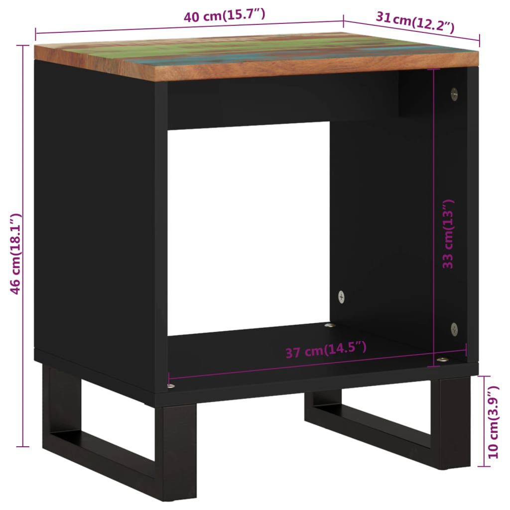 vidaXL Coffee Table 40x31x46 cm Solid Wood Reclaimed&Engineered Wood