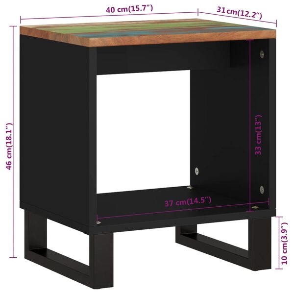 vidaXL Coffee Table 40x31x46 cm Solid Wood Reclaimed&Engineered Wood