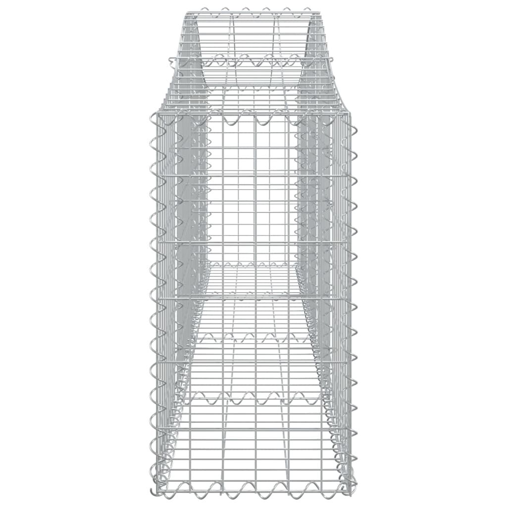 vidaXL Arched Gabion Baskets 7 pcs 200x30x60/80 cm Galvanised Iron