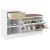 vidaXL Shoe Bench White and Sonoma Oak 94.5x31x57 cm Engineered Wood