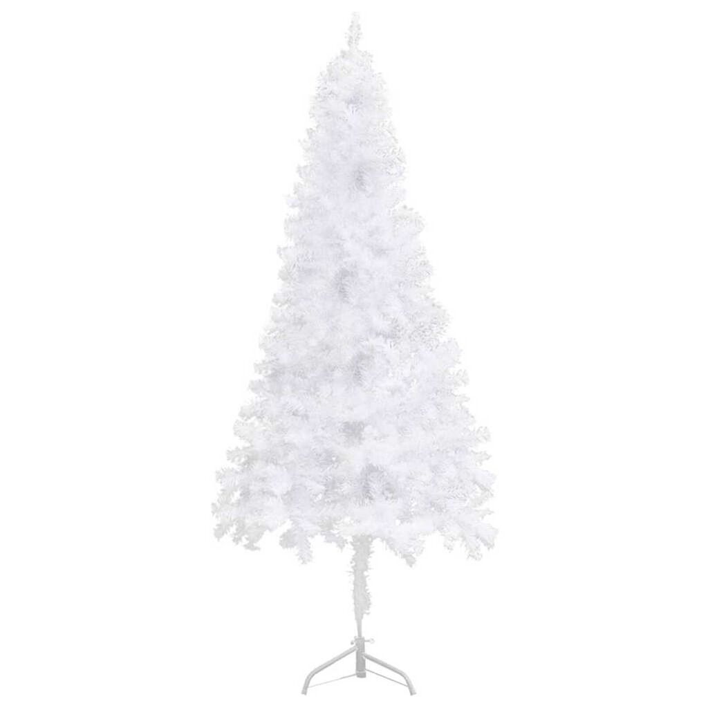 vidaXL Corner Artificial Christmas Tree LEDs&Ball Set White 180 cm PVC
