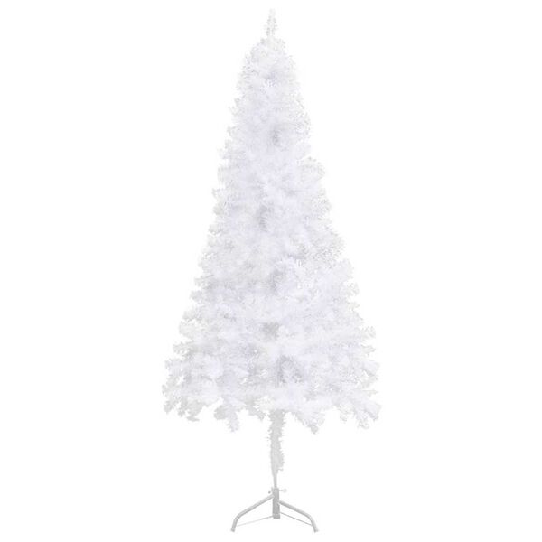 vidaXL Corner Artificial Christmas Tree LEDs&Ball Set White 180 cm PVC