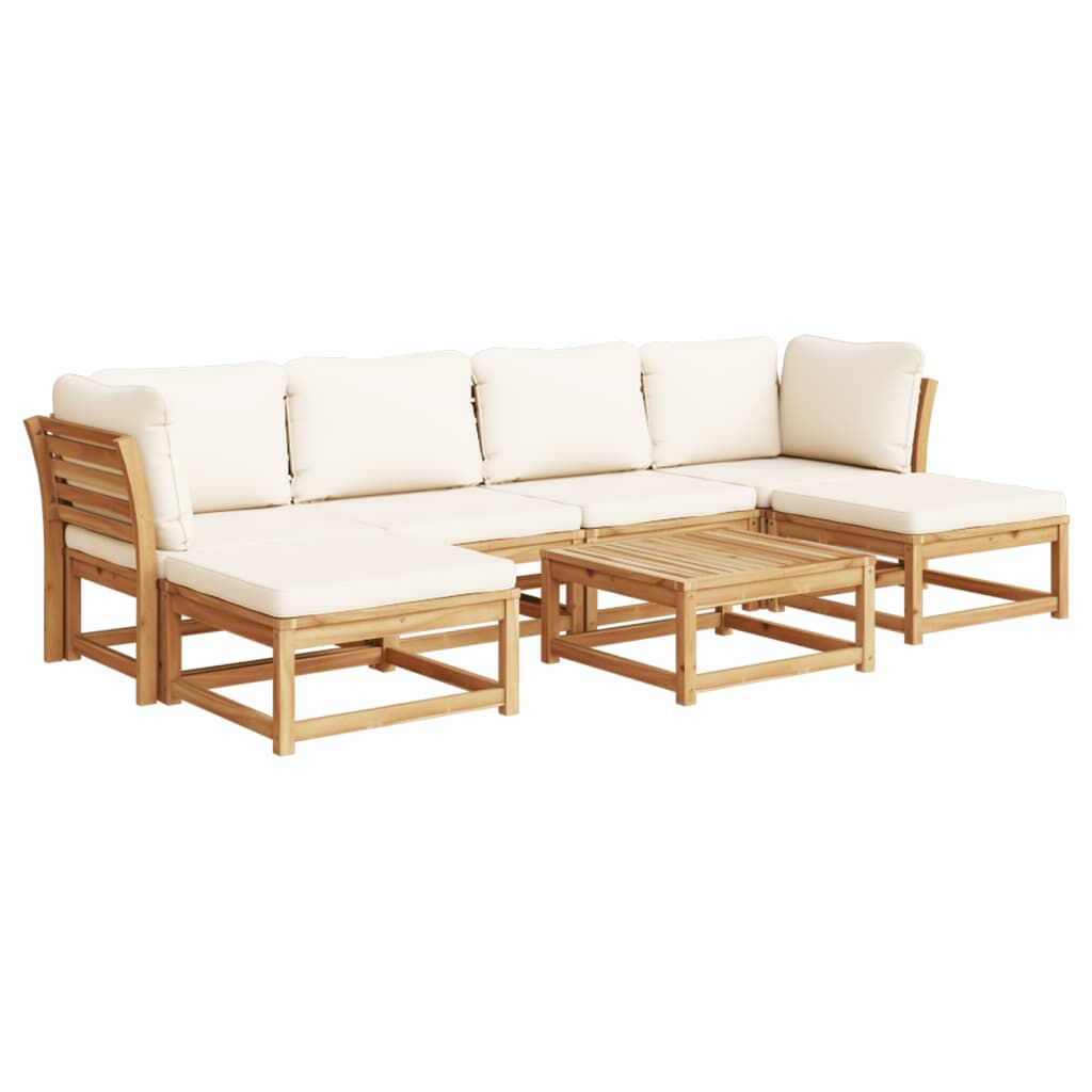 vidaXL 7 Piece Garden Lounge Set with Cushions Solid Wood Acacia