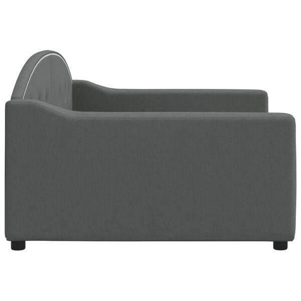 vidaXL Day Bed without Mattress Dark Grey 100x190 cm Fabric