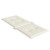 vidaXL Highback Chair Cushions 2 pcs Melange Cream 120x50x4 cm Fabric