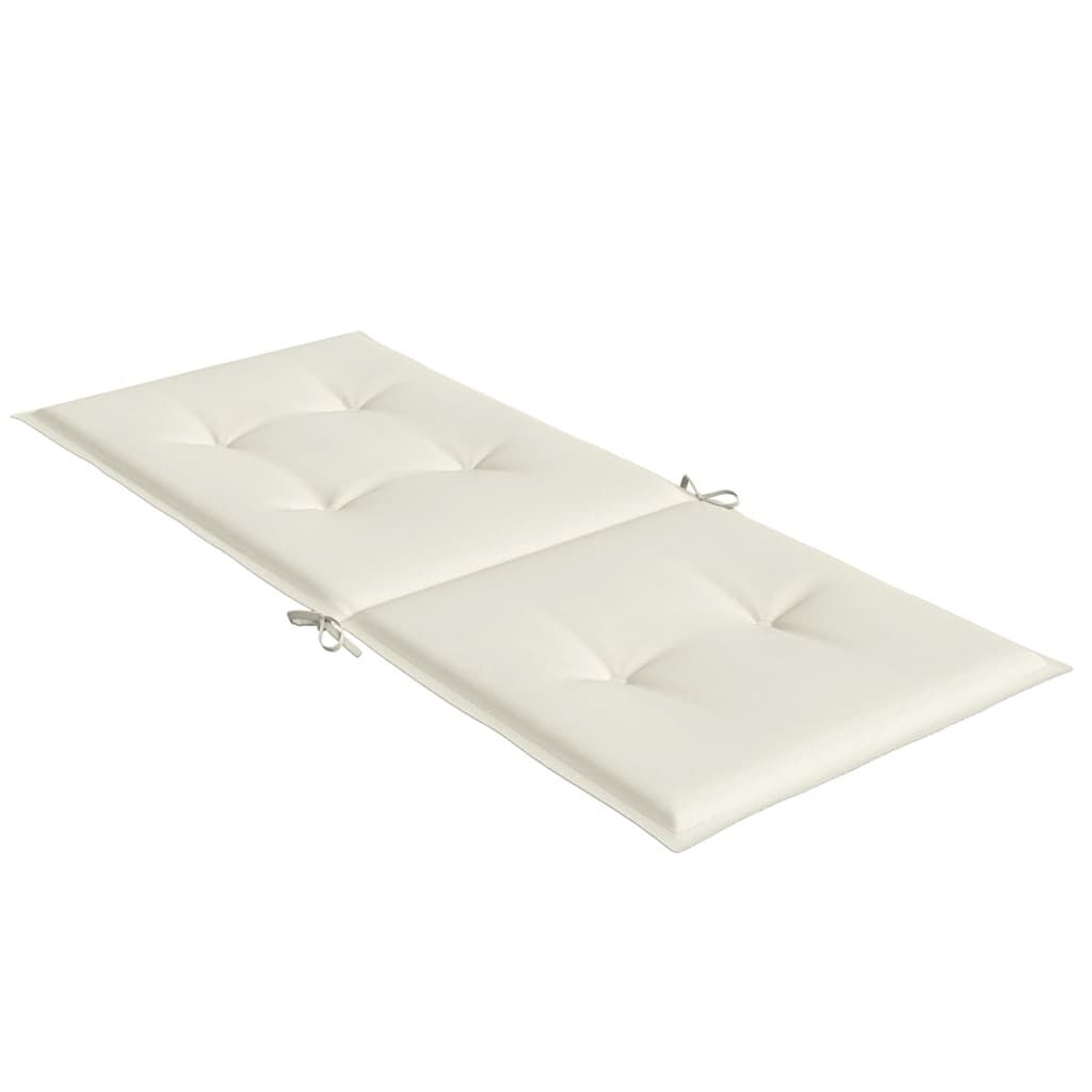 vidaXL Highback Chair Cushions 2 pcs Melange Cream 120x50x4 cm Fabric