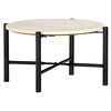 vidaXL Coffee Table White 60x60x35 cm Real Stone with Marble Texture