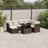 vidaXL 8 Piece Garden Sofa Set with Cushions Brown Poly Rattan