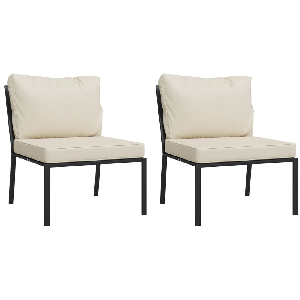 vidaXL 6 Piece Garden Lounge Set with Sand Cushions Steel