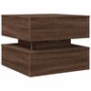 vidaXL Coffee Table with LED Lights Brown Oak 50x50x40 cm