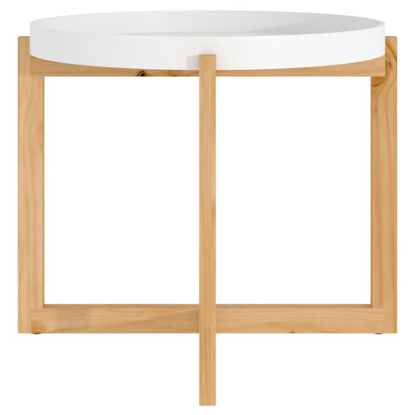 vidaXL Coffee Table White 53x53x43.5cm Engineered Wood&Solid Wood Pine