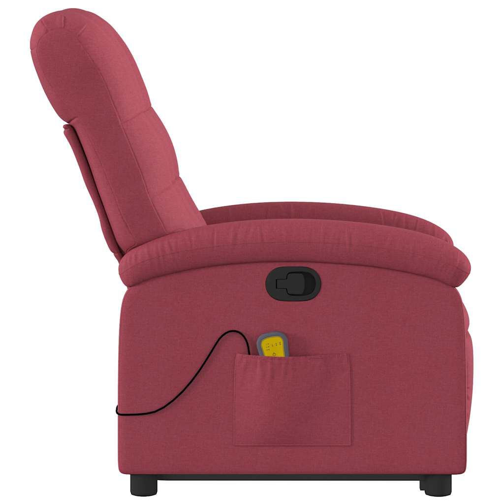 vidaXL Stand up Massage Recliner Chair Wine Red Fabric