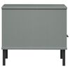 vidaXL Bedside Table with Metal Legs Grey Solid Wood Pine OSLO