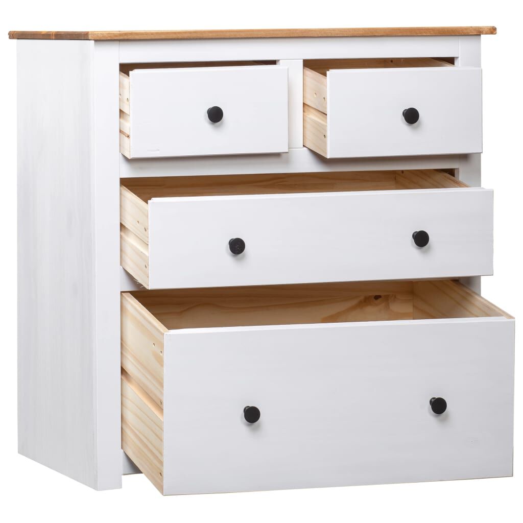 vidaXL Sideboard White 80x40x83 cm Pinewood Panama Range