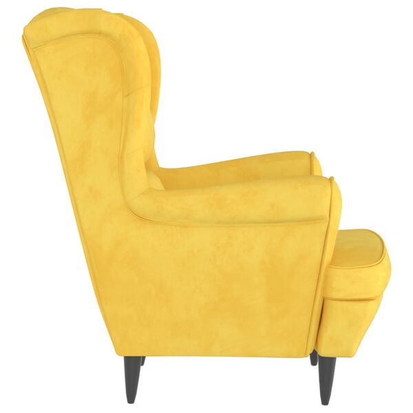 vidaXL Armchair Mustard Yellow Velvet