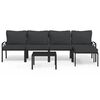 vidaXL 6 Piece Garden Lounge Set with Grey Cushions Steel