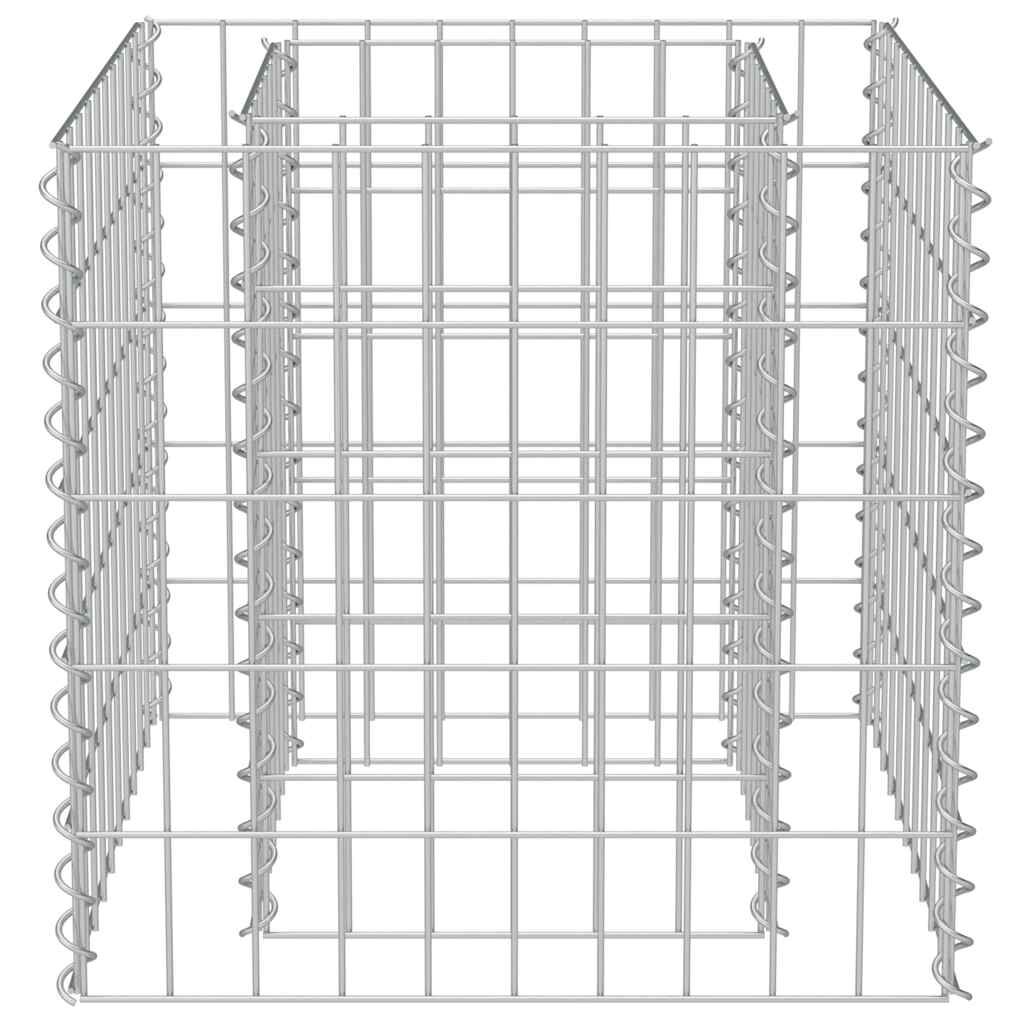 vidaXL Gabion Raised Bed Galvanised Steel 50x50x50 cm