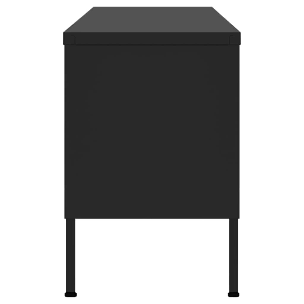 vidaXL TV Cabinet Black 105x35x50 cm Steel