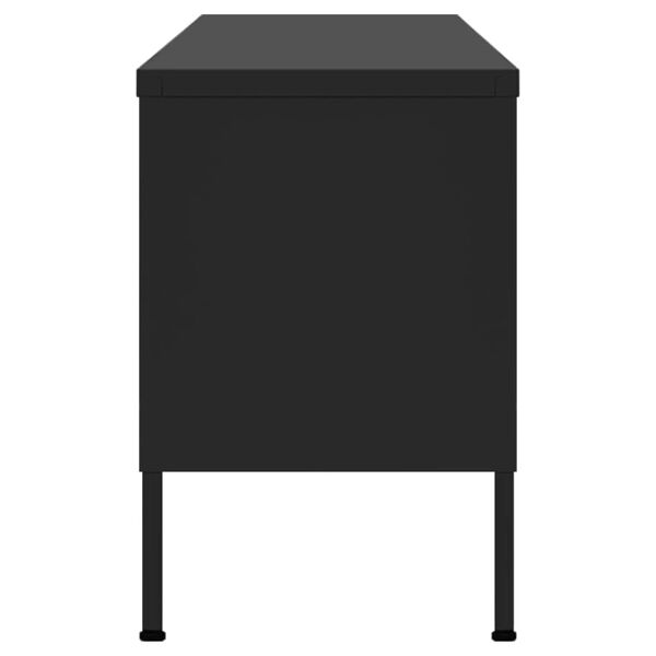 vidaXL TV Cabinet Black 105x35x50 cm Steel