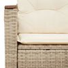 vidaXL Garden Sofa with Cushions 2-Seater Beige Poly Rattan