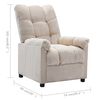 vidaXL Electric Recliner Chair Cream Fabric