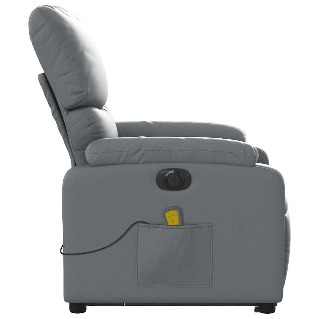 vidaXL Electric Stand up Massage Recliner Chair Grey Faux Leather