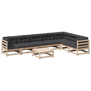 vidaXL 8 Piece Garden Sofa Set with Cushions Solid Wood Pine