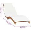 vidaXL Folding Sun Lounger with Cream White Cushion Solid Teak Wood