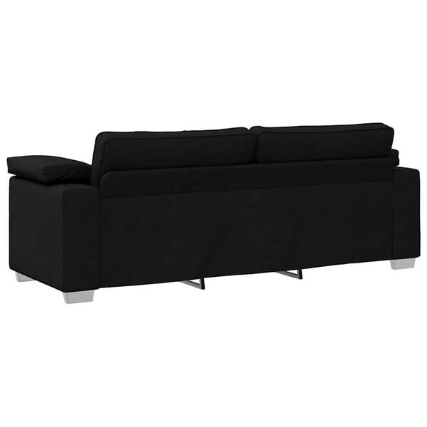 vidaXL Sofa with Cushion Black 219 x 77 x 82 cm Fabric