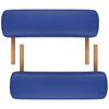 vidaXL Blue Foldable Massage Table 2 Zones with Wooden Frame