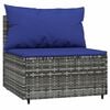vidaXL 3 Piece Garden Lounge Set with Cushions Grey Poly Rattan