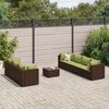 vidaXL 8 Piece Garden Lounge Set with Cushions Brown Poly Rattan
