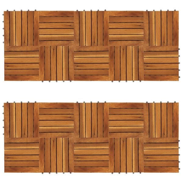 vidaXL Decking Tiles Vertical Pattern 30 x 30 cm Acacia Set of 20