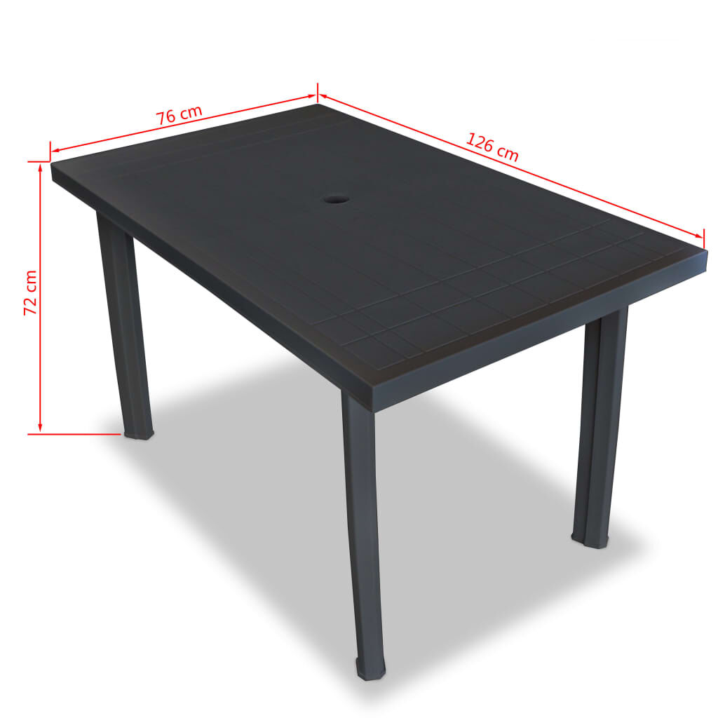 vidaXL 7 Piece Outdoor Dining Set Plastic Anthracite