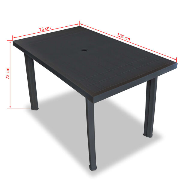 vidaXL 7 Piece Outdoor Dining Set Plastic Anthracite