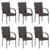 vidaXL Stackable Outdoor Chairs 2 pcs Poly Rattan Brown