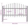 vidaXL Garden Fence with Spear Top Steel 170x125 cm Black
