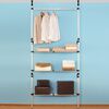 vidaXL Telescopic Wardrobe System with Rods and Shelf Aluminium