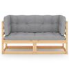 vidaXL 2-Seater Garden Sofa with Cushions Solid Pinewood