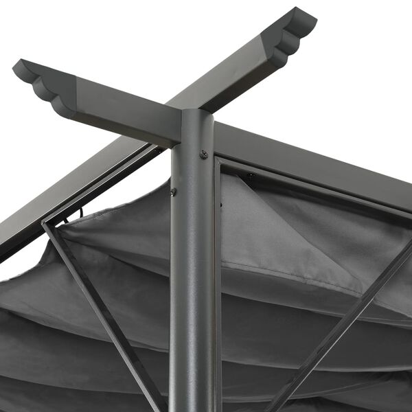 vidaXL Pergola with Retractable Roof Anthracite 3x3 m Steel 180 g/m&sup2;