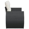 vidaXL Garden Sofa with Cushions 2-Seater Black Poly Rattan