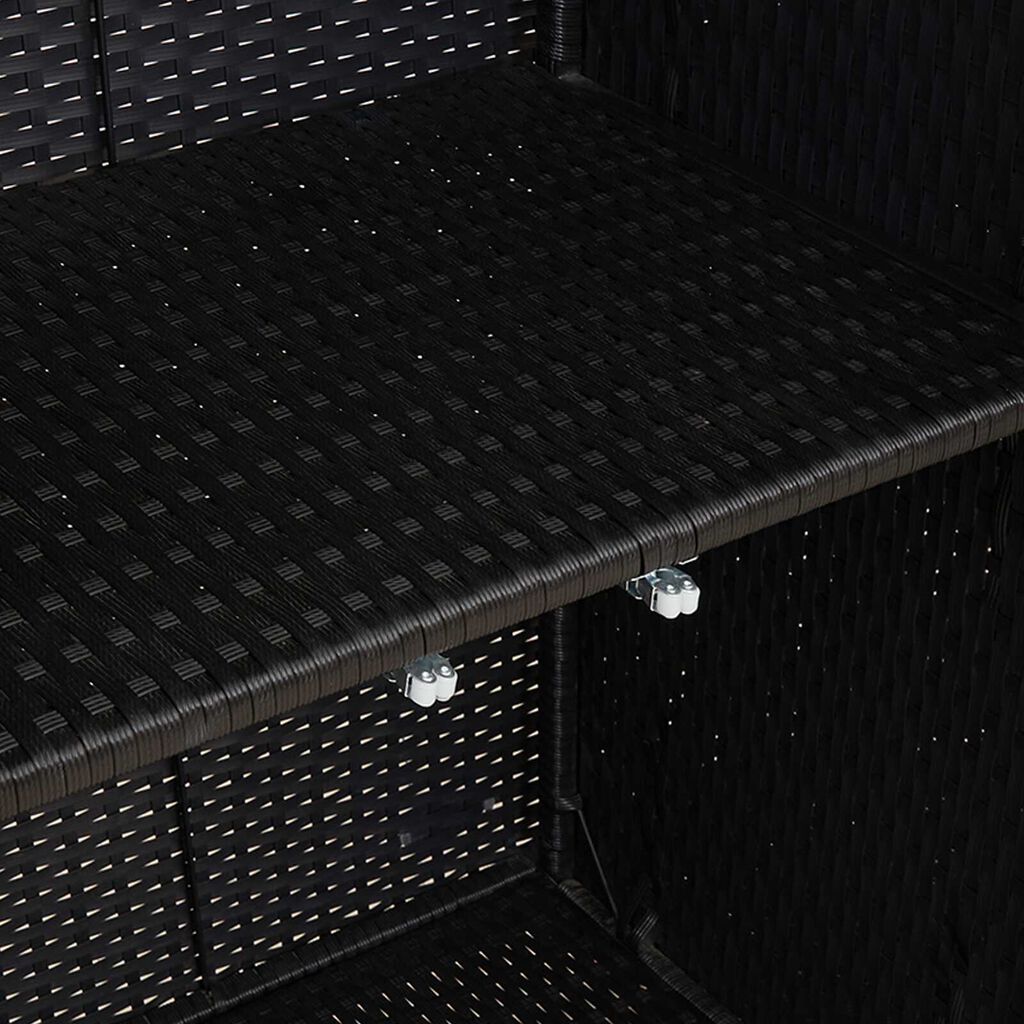 vidaXL Storage Cabinet Black 100x36x102 cm Rattan