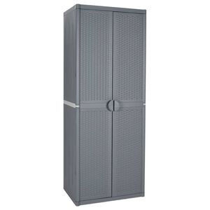 vidaXL Garden Storage Cabinet Grey 65x45x172 cm PP Rattan