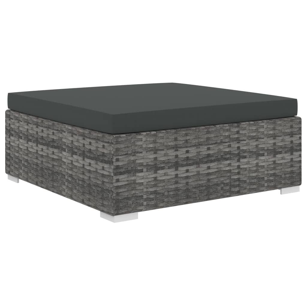 vidaXL 8 Piece Garden Lounge Set with Cushions Poly Rattan Grey