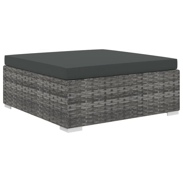 vidaXL 8 Piece Garden Lounge Set with Cushions Poly Rattan Grey