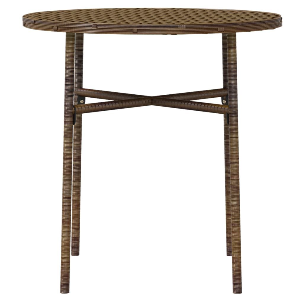 vidaXL 3 Piece Garden Dining Set Poly Rattan Brown